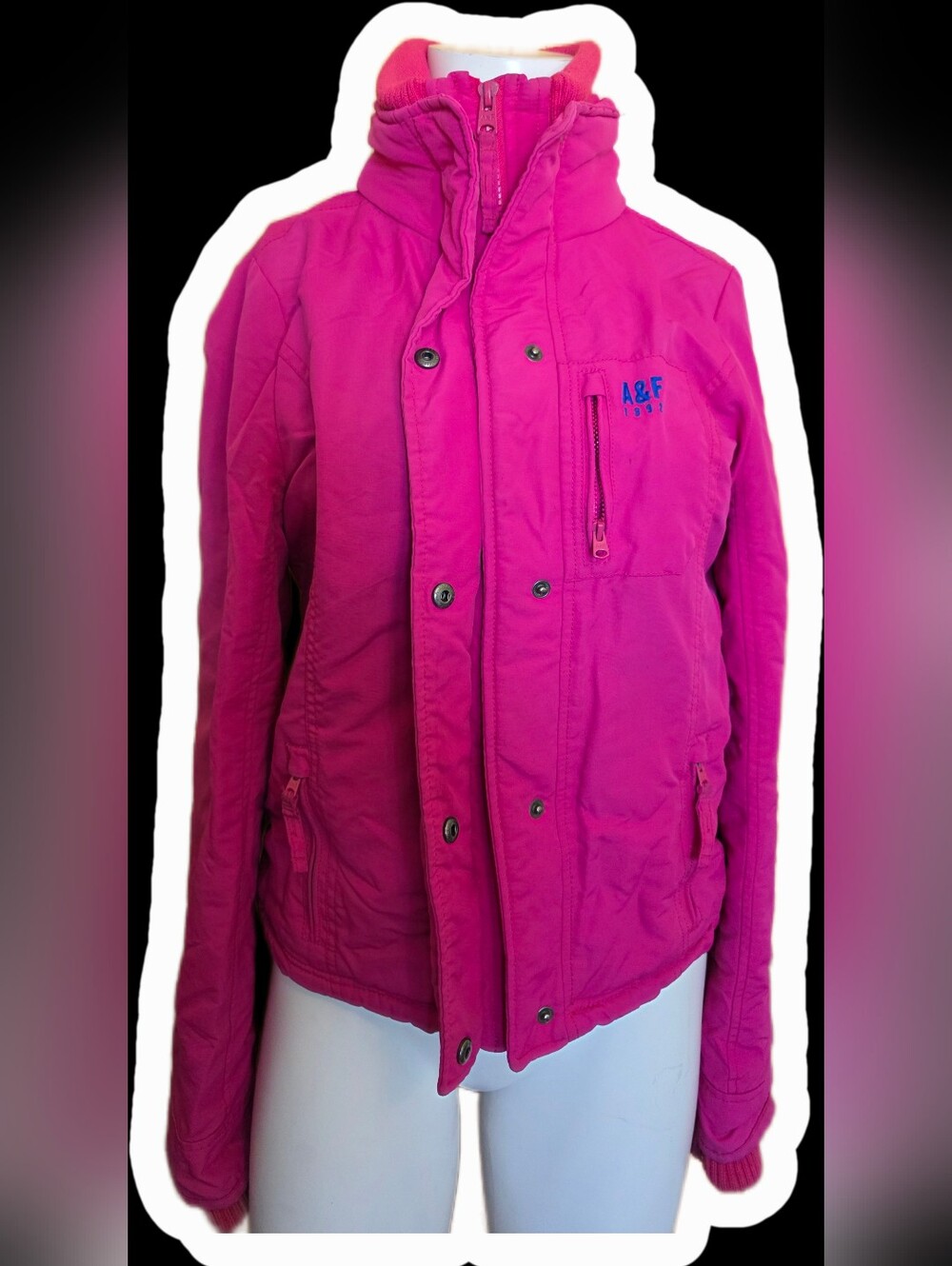 Abercrombie & Fitch Hot Pink Puffer Jacket